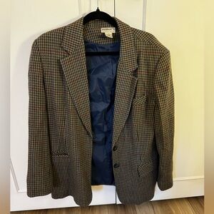 Vintage wool checked blazer - size 12